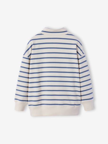 Sweat garçon col montant zippe rayé bleu 4 - vertbaudet enfant 