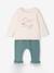 Ensemble bébé tee-shirt et pantalon en molleton bleu canard+rayé / caramel 1 - vertbaudet enfant 