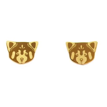 Fille-Accessoires-Bijoux-Boucles d'oreilles panda roux (plaqué or 18 carats)