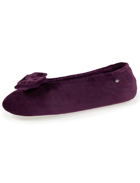 Chaussons ballerines ultra confortables, semelle en cuir, détail grand nœud Aubergine+Bleu canard+Bleu canardfleurs+Girafe+Gris chiné clair+Ivoire+Rayure marinière+Rayuresbleues+Rouge+Sauge+Vert d'eau 6 - vertbaudet enfant 