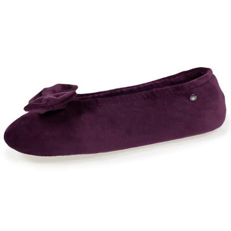 Chaussons ballerines ultra confortables, semelle en cuir, détail grand nœud Aubergine+Bleu canard+Bleu canardfleurs+Girafe+Gris chiné clair+Ivoire+Rayure marinière+Rayuresbleues+Rouge+Sauge+Vert d'eau 1 - vertbaudet enfant 