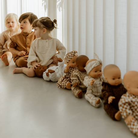 Tenue pour poupée petits carreaux (avec col) Ecru, beige 4 - vertbaudet enfant 