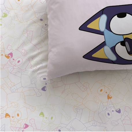 Parure de lit imprimée 100% coton, bluey colorful Rose 2 - vertbaudet enfant 