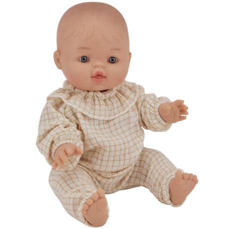 Tenue pour poupée petits carreaux (avec col) Ecru, beige 2 - vertbaudet enfant 