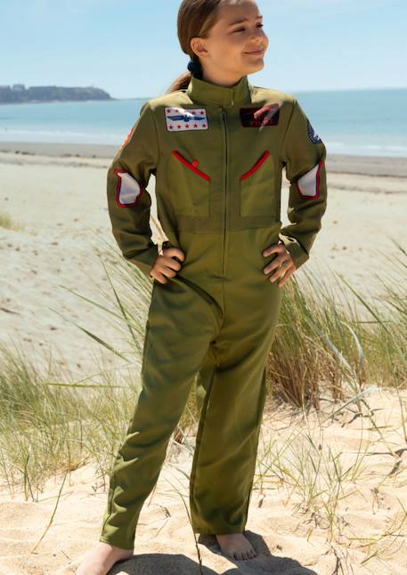 Déguisement pilote - fighter pilot 5-7 ans Vert kaki 2 - vertbaudet enfant 