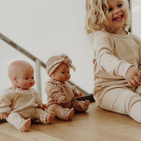 Tenue pour poupée petits carreaux (avec col) Ecru, beige 6 - vertbaudet enfant 
