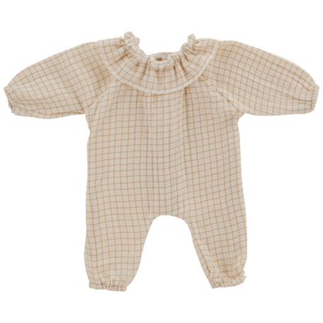 Tenue pour poupée petits carreaux (avec col) Ecru, beige 1 - vertbaudet enfant 