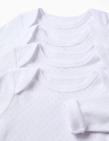 Lot de 4 bodies en coton peigné Blanc 3 - vertbaudet enfant 