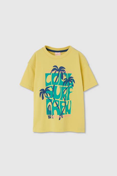 T-shirt garçon  motif palmiers Jaune 1 - vertbaudet enfant 