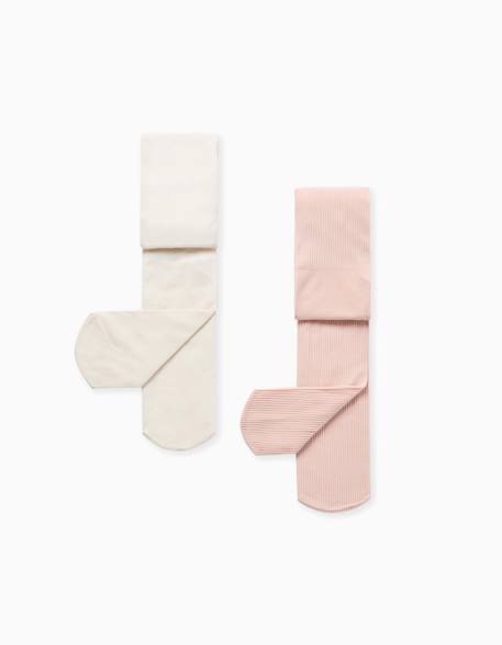 Bébé-Lot de 2 collants en microfibre