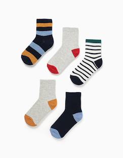 Lot de 5 chaussettes avec détails contrastés  - vertbaudet enfant