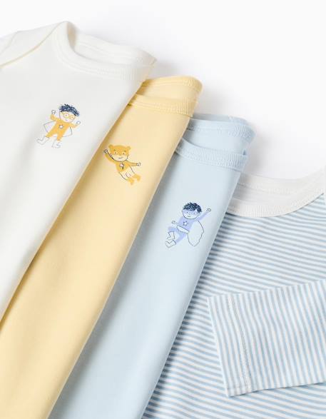 Lot de 4 bodies en coton rayés/imprimés Multicolore 3 - vertbaudet enfant 