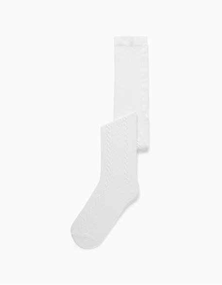 Fille-Collants en maille avec jacquard