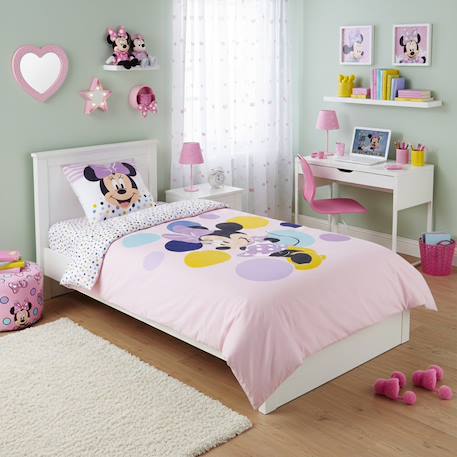 Housse de couette disney minnie à pois coton Rose 3 - vertbaudet enfant 