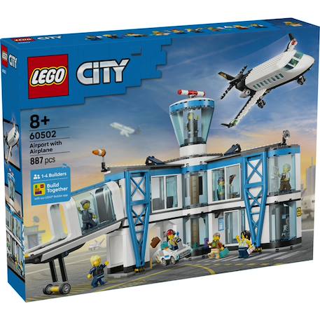 Lego 60502 - l’aéroport et l’avion city Multicolore 1 - vertbaudet enfant 
