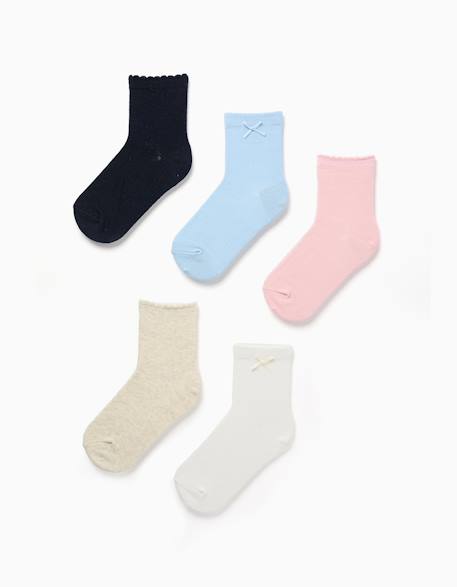 Fille-Sous-vêtement-Lot de 5 paires de chaussettes unies