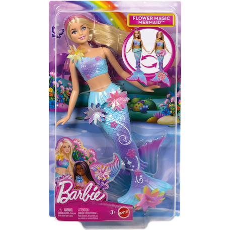 Poupée barbie sirène fleurs magiques blonde Multicolore 1 - vertbaudet enfant 