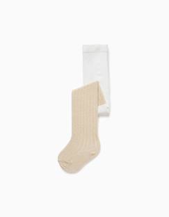 -Collants côtelés avec fils de lurex
