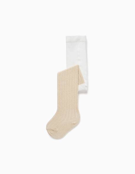 Bébé-Chaussettes, Collants-Collants côtelés avec fils de lurex