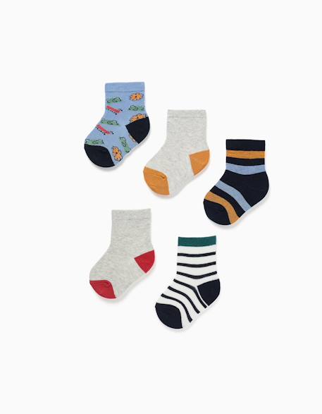 Bébé-Lot de 5 chaussettes avec détails contrastés