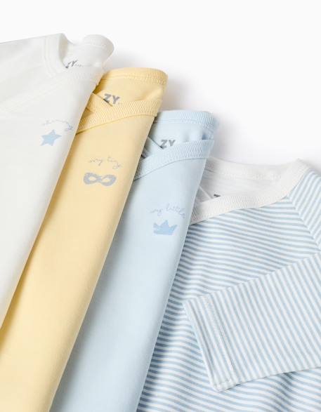 3 bodies en coton croisés rayés/imprimés Multicolore 3 - vertbaudet enfant 