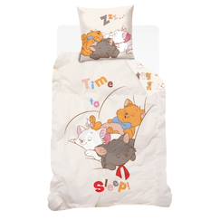 Linge de maison et décoration-Linge de lit enfant-Taie d'oreiller-Housse de couette disney aristochats marie berlioz et toulouse coton