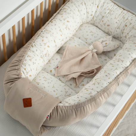 Doudou plat lapin  sidonia Sidonia, beige, écru, blanc 4 - vertbaudet enfant 