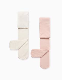 Lot de 2 collants en microfibre  - vertbaudet enfant