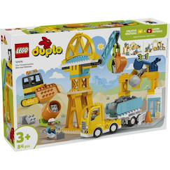Jouet-Jeux d'imagination-Lego 10476 - chantier et véhicules 3en1 duplo