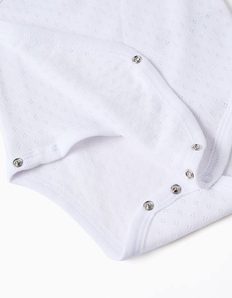 Lot de 4 bodies croisés en coton peigné Blanc 4 - vertbaudet enfant 