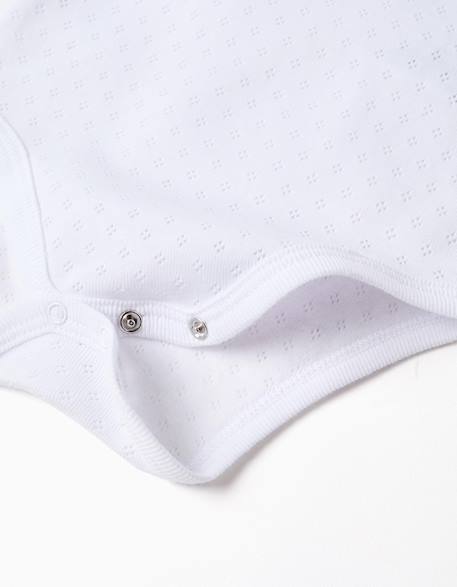 Lot de 4 bodies en coton peigné Blanc 4 - vertbaudet enfant 