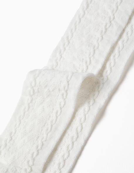 Collants en maille avec jacquard Blanc 3 - vertbaudet enfant 