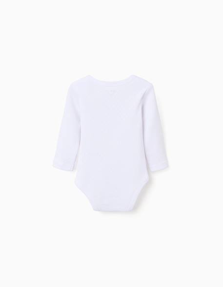 Lot de 4 bodies en coton peigné Blanc 2 - vertbaudet enfant 