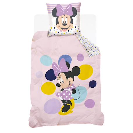Housse de couette disney minnie à pois coton Rose 1 - vertbaudet enfant 