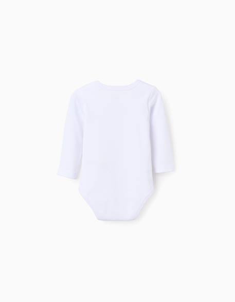 Lot de 4 bodies en coton avec imprimé Blanc 2 - vertbaudet enfant 