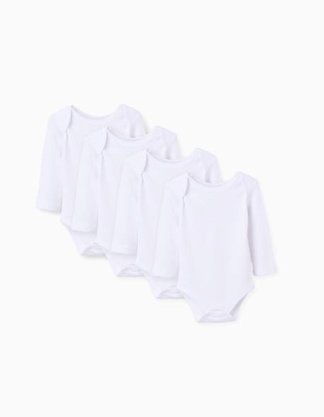 Bébé-Lot de 4 bodies en coton peigné