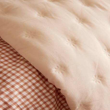 Housse de couette enfant imprimée en percale de coton, mini vichy Beige moyen 5 - vertbaudet enfant 