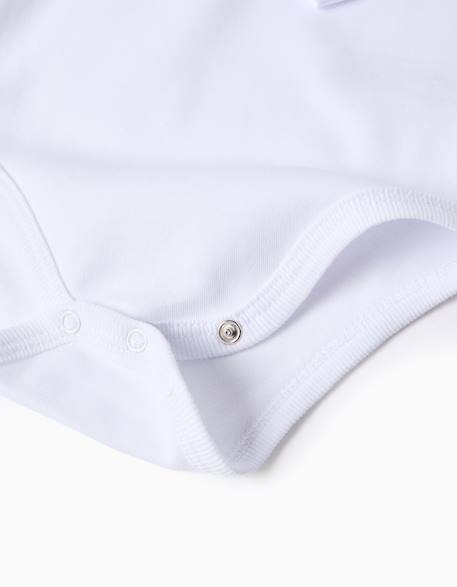 Lot de 4 bodies en coton avec imprimé Blanc 4 - vertbaudet enfant 