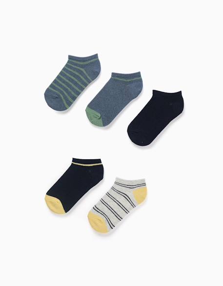 Garçon-Lot de 5 socquettes avec détails contrastés