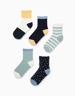 5 paires de chaussettes à détails contrastés  - vertbaudet enfant