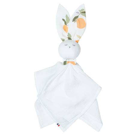 Doudou plat lapin  clem Clem, orange, vert 1 - vertbaudet enfant 