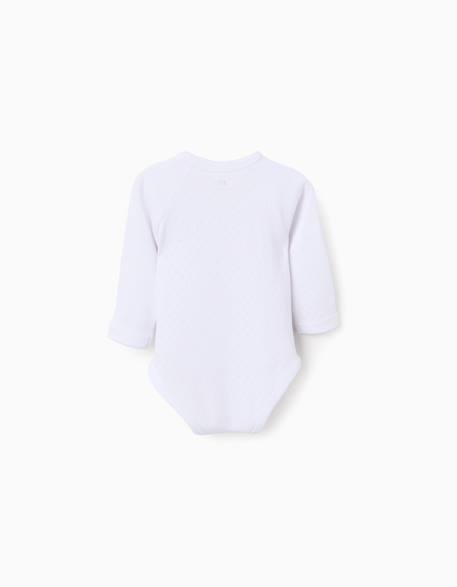 Lot de 4 bodies croisés en coton peigné Blanc 2 - vertbaudet enfant 