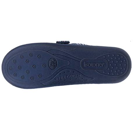 Chaussons mules microvelours semelle ergonomique soutien voûte plantaire Marine+Rayure marine 10 - vertbaudet enfant 