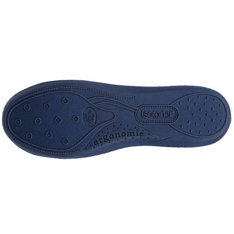 Chaussons ballerines velours semelle ergonomique Noir+Rayure marine 10 - vertbaudet enfant 