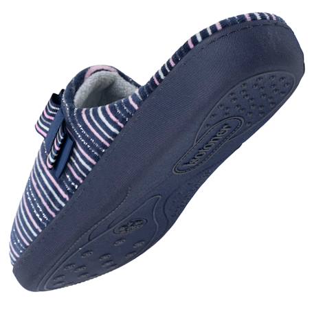 Chaussons mules microvelours semelle ergonomique soutien voûte plantaire Marine+Rayure marine 11 - vertbaudet enfant 