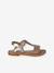 Sandales cuir fille collection maternelle JAUNE CLAIR METALLISE+marron+marron imprimé+turquoise 12 - vertbaudet enfant 