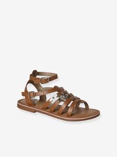 Chaussures-Chaussures fille 23-38-Sandale spartiate fille cuir à boucles