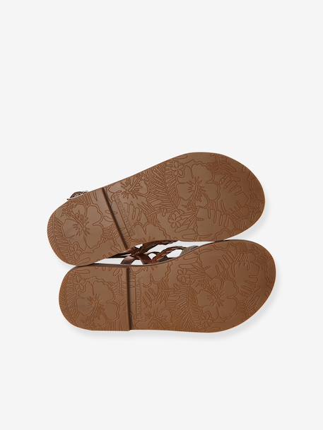 Sandales enfant cuir brides or 5 - vertbaudet enfant 