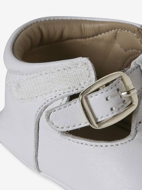 Chaussons bébé cuir blanc+or 6 - vertbaudet enfant 