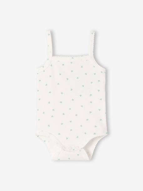 Lot 3 bodies fille bretelles coton bio écru 4 - vertbaudet enfant 